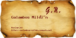 Galambos Milán névjegykártya
